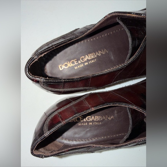 Dolce & Gabbana Italy Oxford Men's Shoes Brown Leather Pointed Toe Size 8 1/2 - Picture 10 of 11
